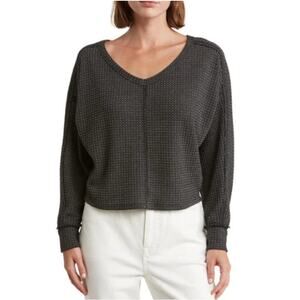 New ~ LUSH ~ Favorite Long Sleeve Waffle Knit Crop Sweater Size XL